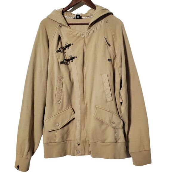 Artful Dodger Buckle Jacket 3XL Tan Y2K Streetwear Hip Hop Tailored Fit Mens - Picture 1 of 13